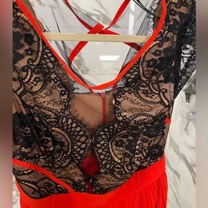 NWT lace and red cocktail dress